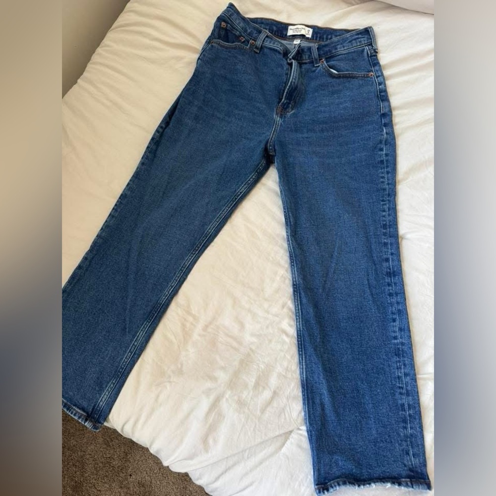 Abercrombie curve love ultra high rise ankle straight jeans